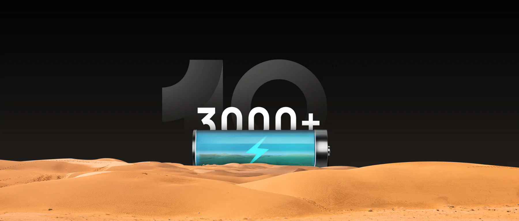 バッテリー寿命約3,000回で10年間使用できるイメージ