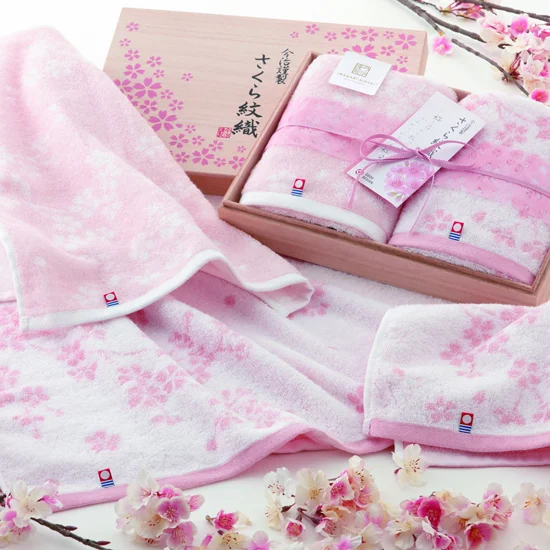さくら紋織　桜染め　タオルセットの画像1