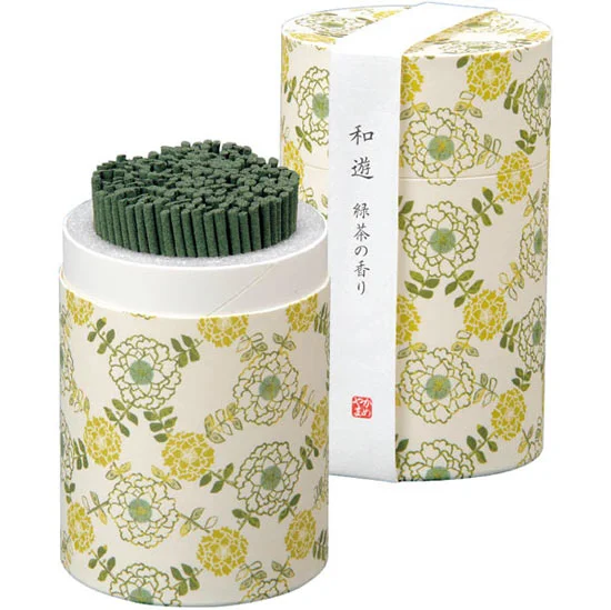 和遊 お香のギフト(丸筒) 緑茶