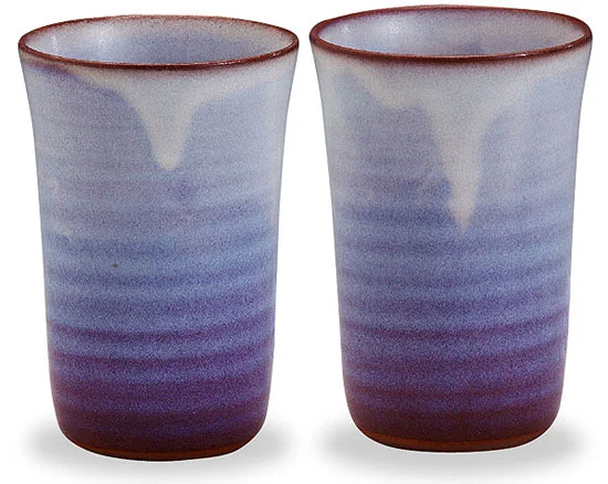 萩焼萩紫ペアフリーカップ