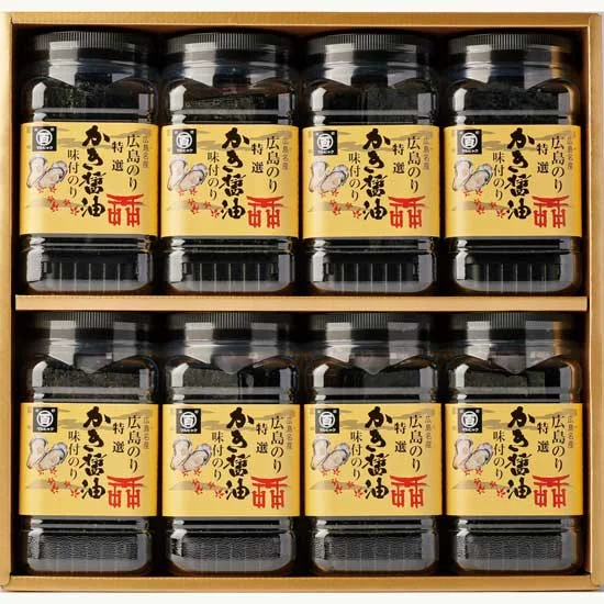 広島海苔 特選かき醤油味付のり8本