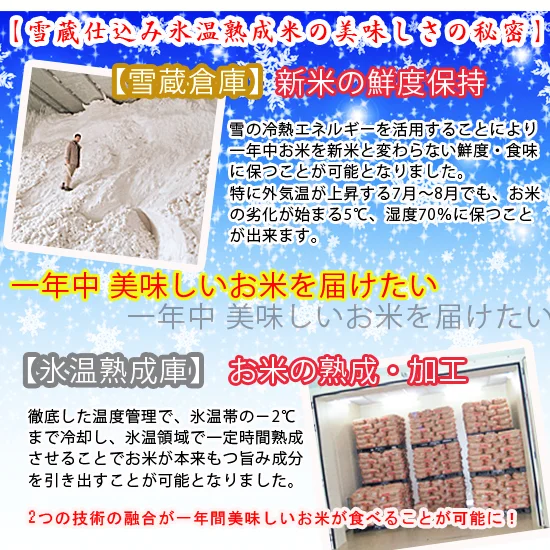 【産地直送】雪蔵仕込み氷温熟成キューブ米：3個セット【出産写真入】の画像1
