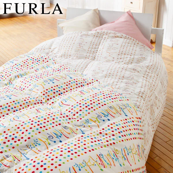新品タグ付き♡FURLA ハート柄羽毛肌掛け布団 フルラ 洗える羽毛肌布団 ｵﾚﾝｼﾞ 5500円 | 大進オンラインショップ