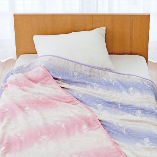 和の色彩 三河木綿 先染め四重ガーゼケット2Pの画像1