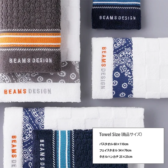 BEAMSDESIGNﾁｪｯｶｰﾊﾞﾝﾀﾞﾅﾌｪｲｽﾀｵﾙ(2P)(ｸﾞﾚｲ)の画像1