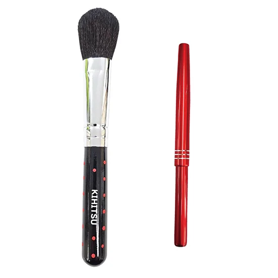 喜筆 ﾁｰｸﾌﾞﾗｼﾄﾞｯﾄ赤＆携帯ﾘｯﾌﾟﾌﾞﾗｼ