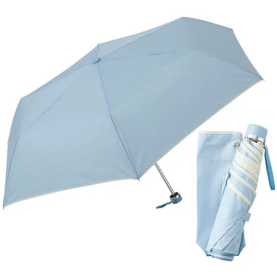 耐風式 折りたたみミニ傘 ブルー