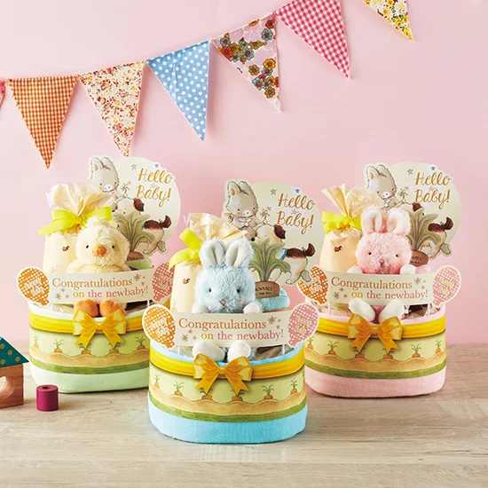 バニーズバイザベイ おむつケーキ２段 ピンクの画像1