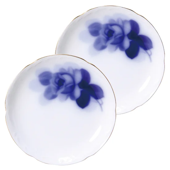 ブルーローズ銘々皿ペアセット