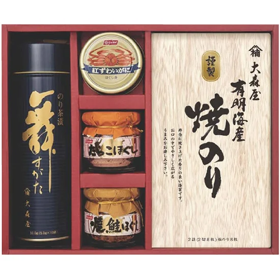 大森屋 海苔･茶漬･カニ缶･瓶詰セット