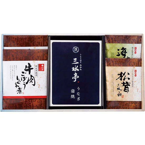 三河一色産うなぎの蒲焼・柿安・お吸物セット