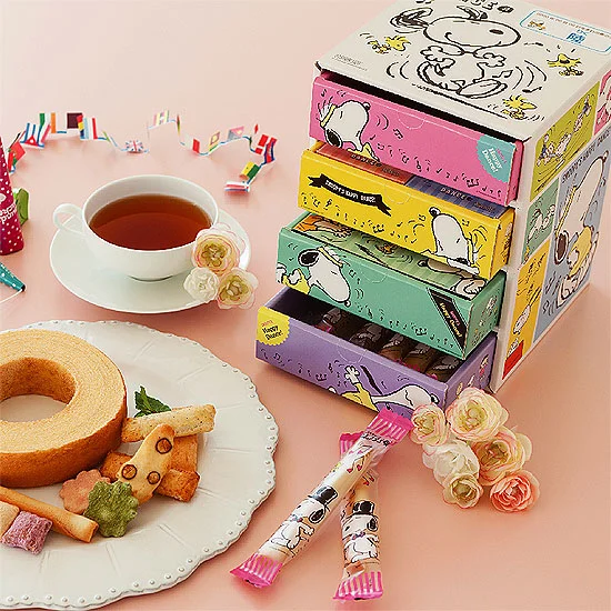 ジョイフルスヌーピー 引出しギフトセット(名前入れ) 女の子の画像1
