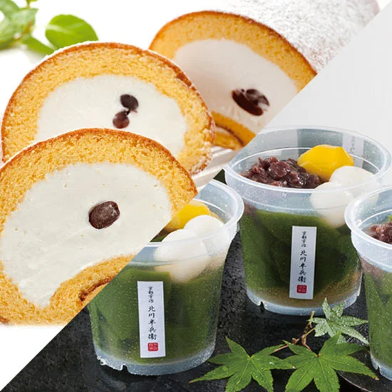 ロールケーキ･抹茶ゼリー