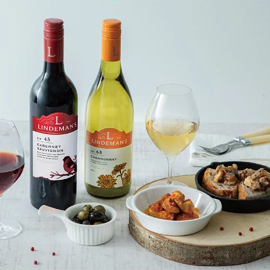 リンデマンズ 赤白ワイン2本・缶つま3品セットの画像1