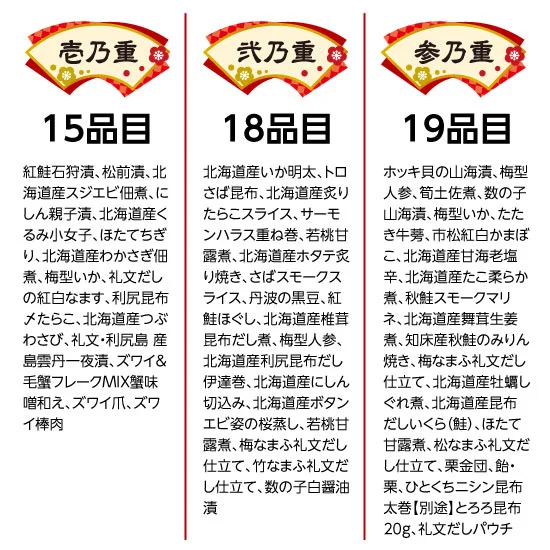 島の人 海鮮おせち 「あつもり」 三段重の画像1