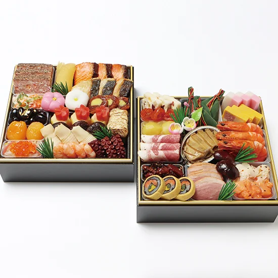 わらびの里料亭の和洋風おせち二段重