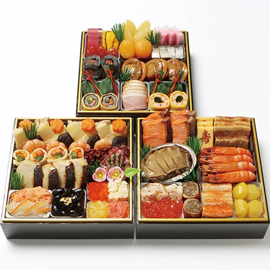 わらびの里料亭の和風おせち三段重