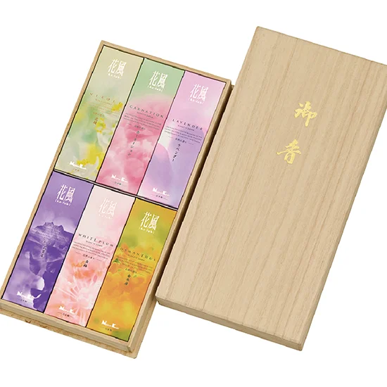 日本香堂 花風 進物桐箱 6種入
