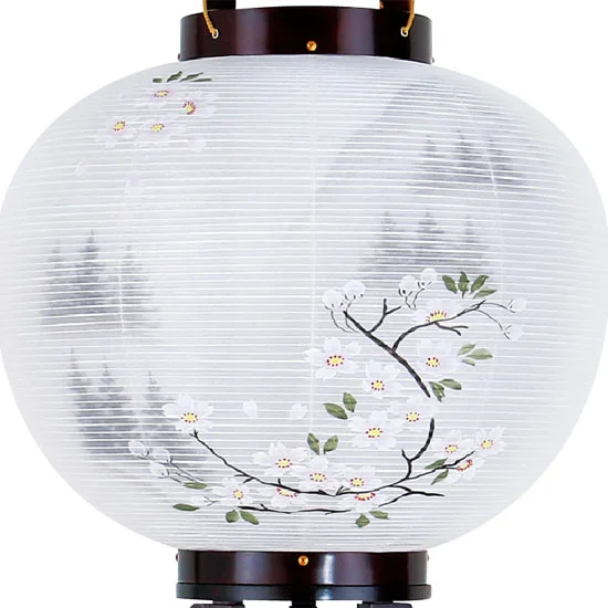 絹二重〉12号桜調(対柄)【花・山水】 コード式 高さ88cm 43796円