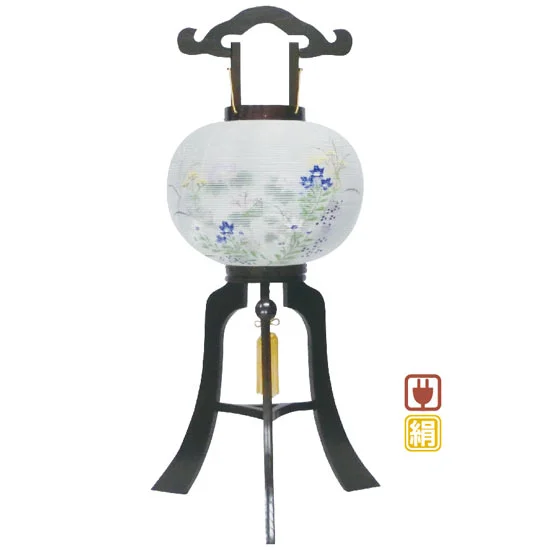 〈絹二重〉12号黒檀調 桔梗中芙蓉 コード式 高さ90cm