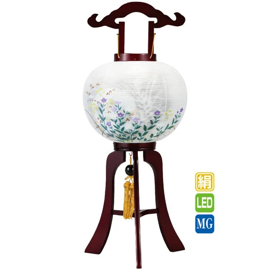 〈絹二重〉MG11号光彩サクラ行灯 高さ82cm
