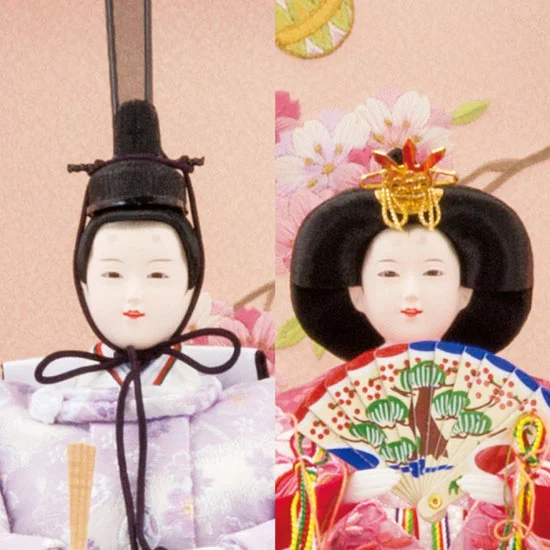 雛人形　収納式 鞠桜 五人飾り(二段)【30】の画像1