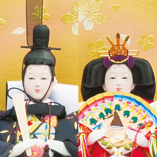雛人形　収納式 段織刺繍純彩 親王飾り【32】の画像1