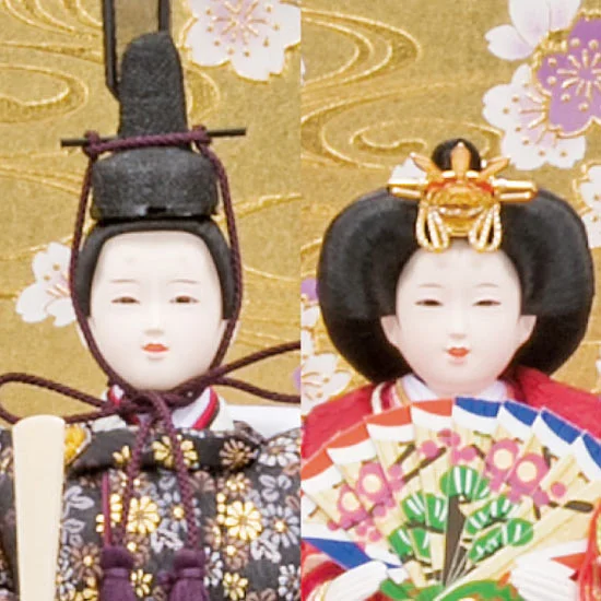 雛人形　収納式 観世水桜 五人飾り【24】の画像1
