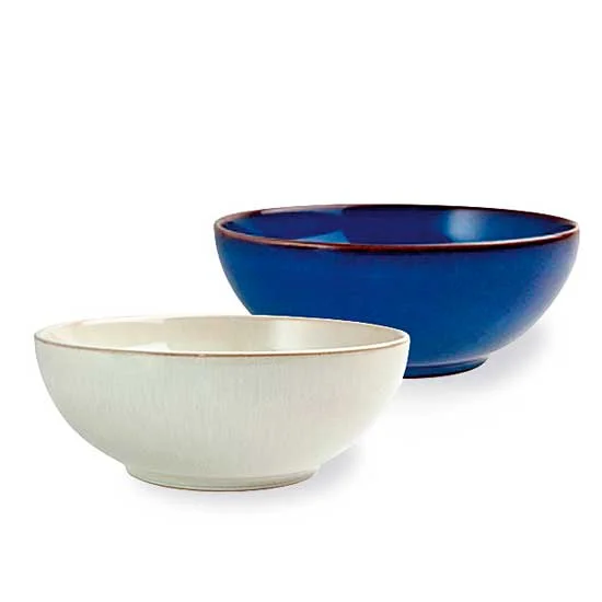 デンビー　シリアルボウルペア　リネン＆インペリアルブルー