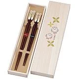 吉兆桐箱入 夫婦箸笑ふくろう