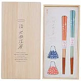 桐箱入 箸置き付夫婦箸富士見桜
