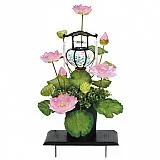 シルク盛花 水光蓮（提灯）ピンク