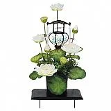 シルク盛花 水光蓮（提灯）白