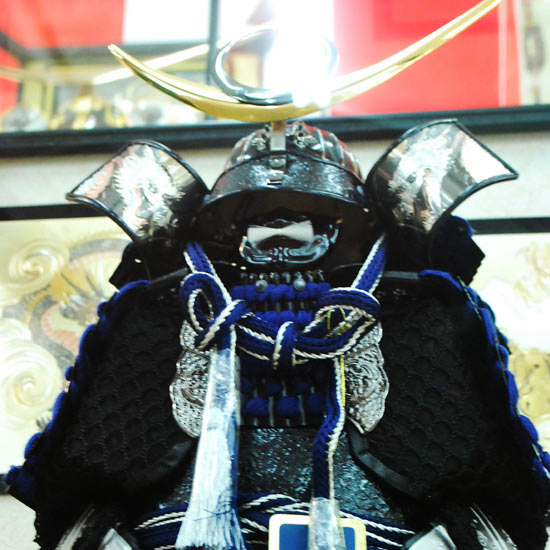 五月人形】5号 上杉 太刀付 兜ガラスケース飾り〈武光作〉[235